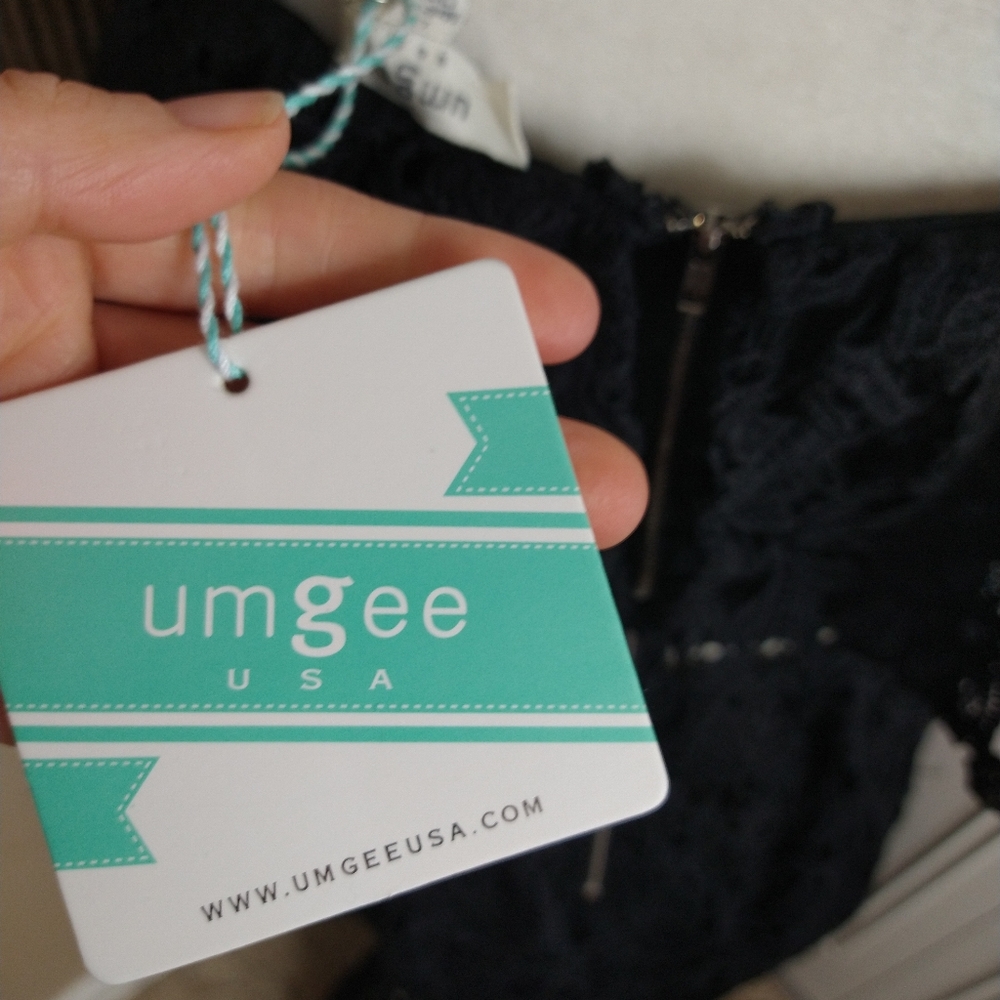 New UMGEE black spaghetti strap crochet lace dress - Picture 6 of 10